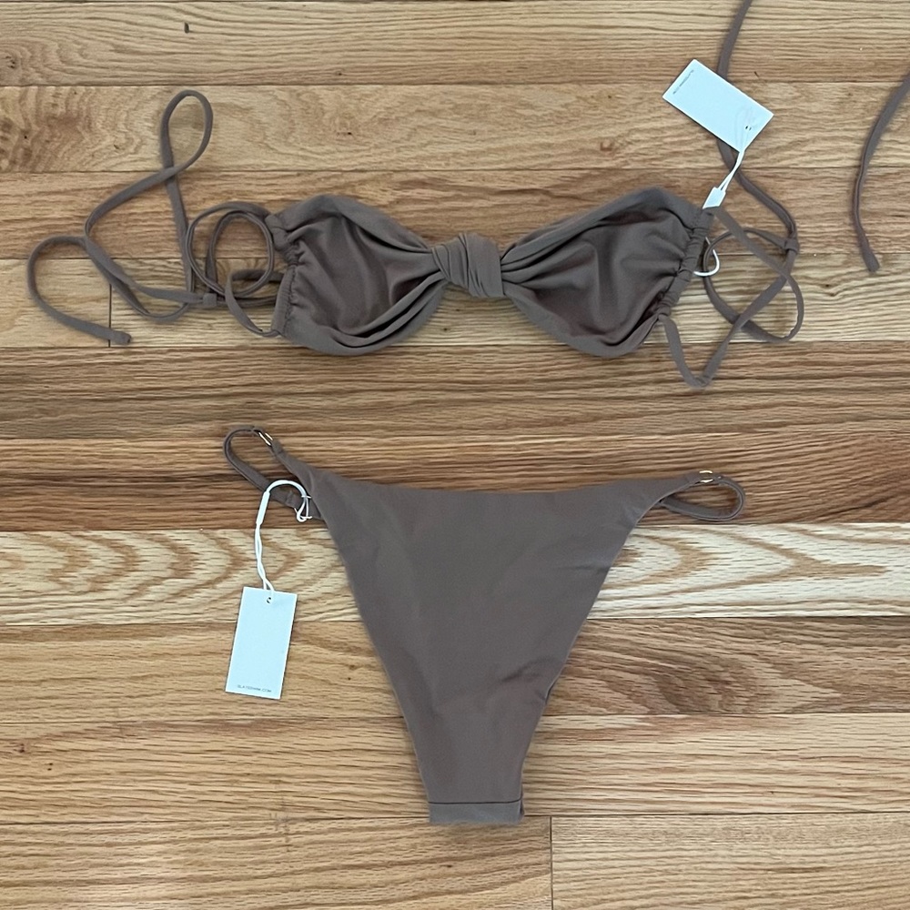 SLATE SWIM BIKINI BROWN -NWT
